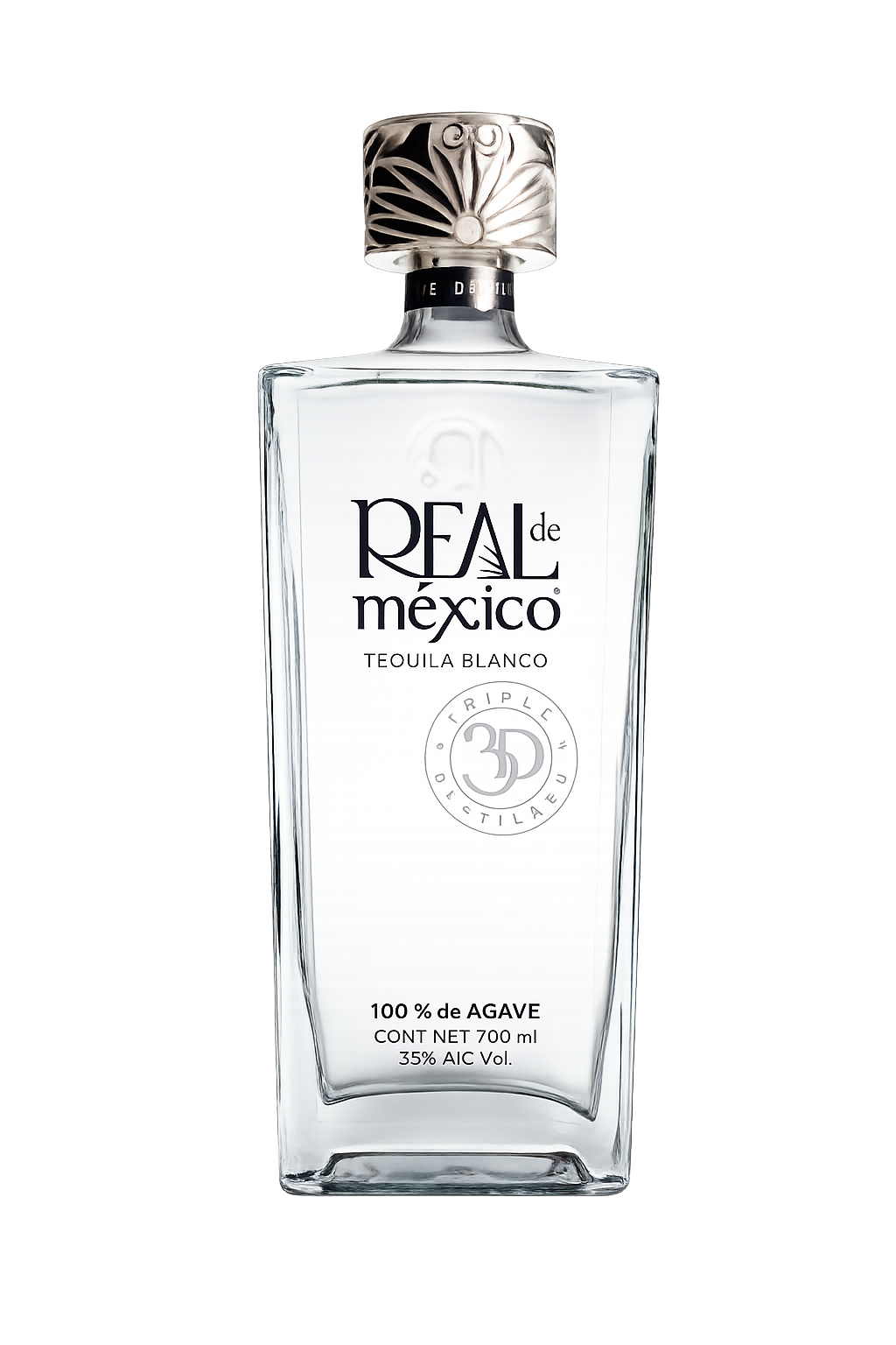 Tequila Real de México Blanco 3D Triple Destilado